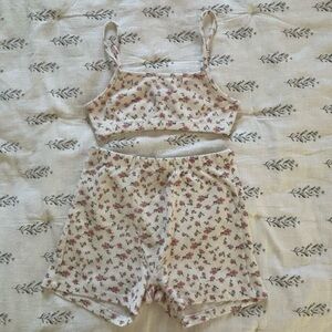 Edikted Cream and Pink Floral Set